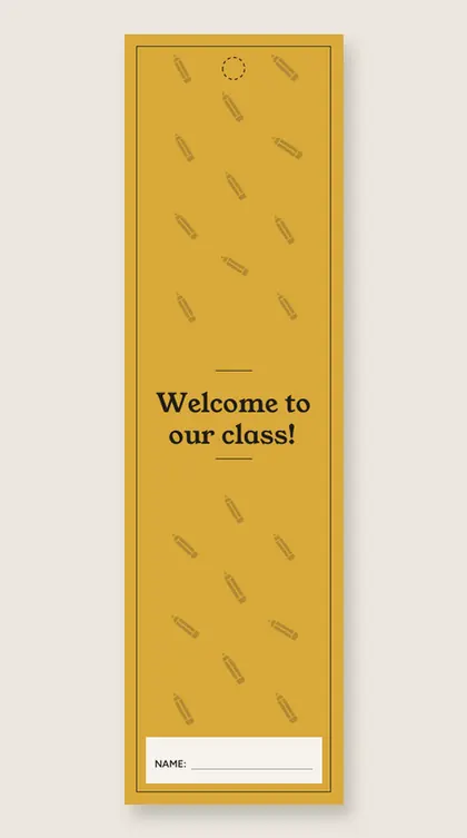 Back to school bookmarks: Welcome to our class!