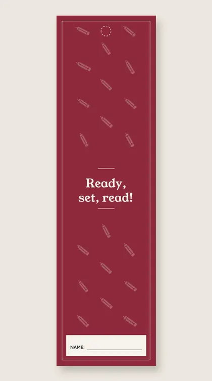 Back to school bookmarks: Ready, set, read!