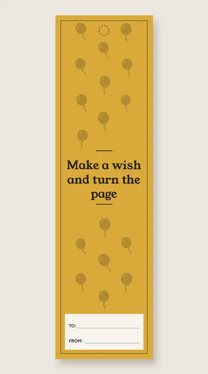 Birthday bookmarks: Make a wish and turn the page
