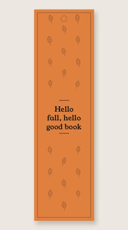 Fall bookmarks: Hello fall, hello good book