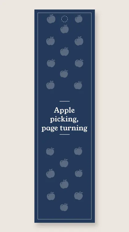 Fall bookmarks: Apple picking, page turning