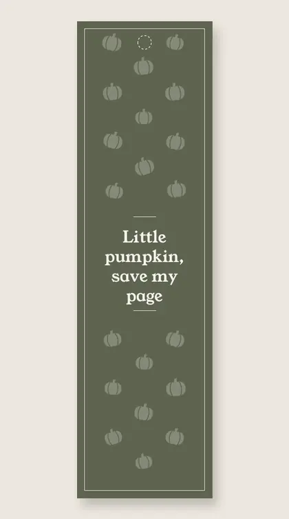 Halloween bookmarks: Little pumpkin, save my page