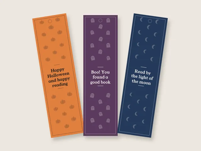Halloween bookmarks: 8 designs, color and ink saver