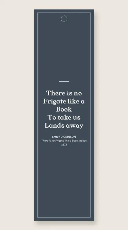 Bookmark with a quote by Emily Dickinson