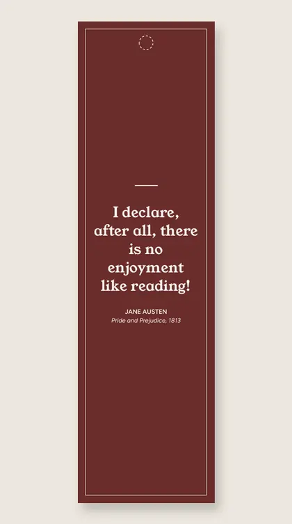 Bookmark with a quote by Jane Austen
