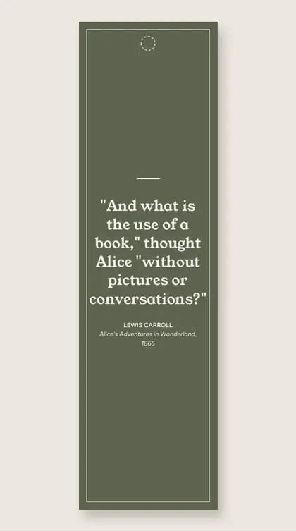 Bookmark with a quote by Lewis Carroll