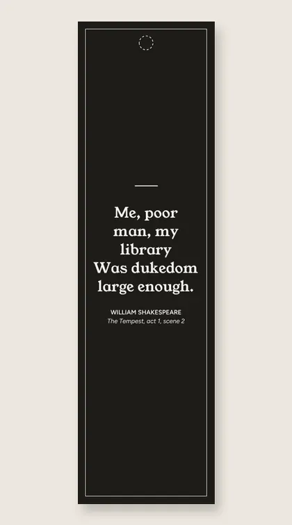 Bookmark with a quote by William Shakespeare
