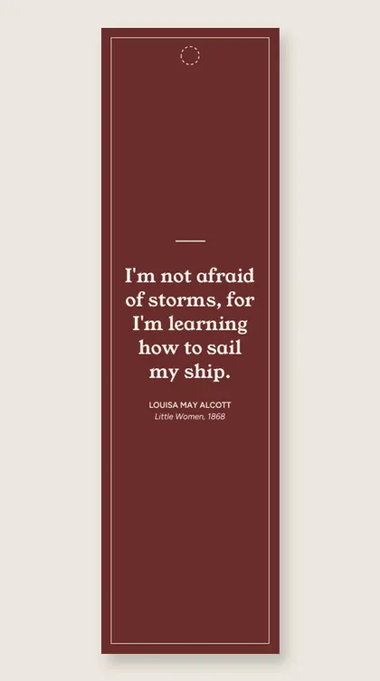 Bookmark with a quote by Louisa May Alcott
