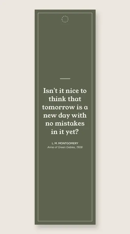 Bookmark with a quote by L. M. Montgomery
