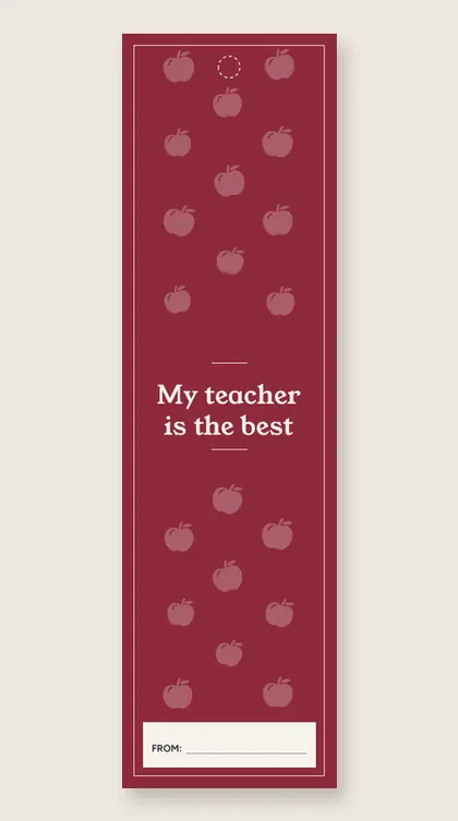 Teacher appreciation bookmarks: My teacher is the best