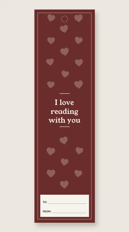 Valentine's Day bookmarks: I love reading with you