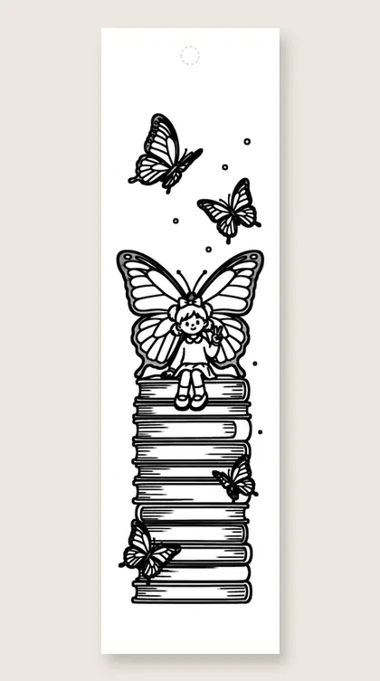 Butterfly story time: butterfly coloring bookmark