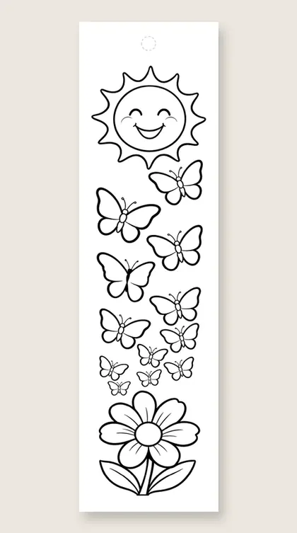 Sunny butterfly zigzag: butterfly coloring bookmark