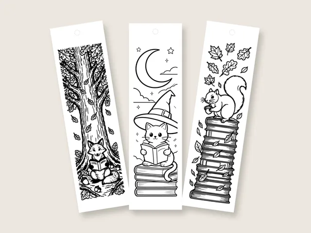 Holidays and Seasons coloring bookmarks and coloring pages