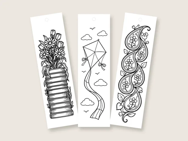 Nature and Patterns coloring bookmarks and coloring pages