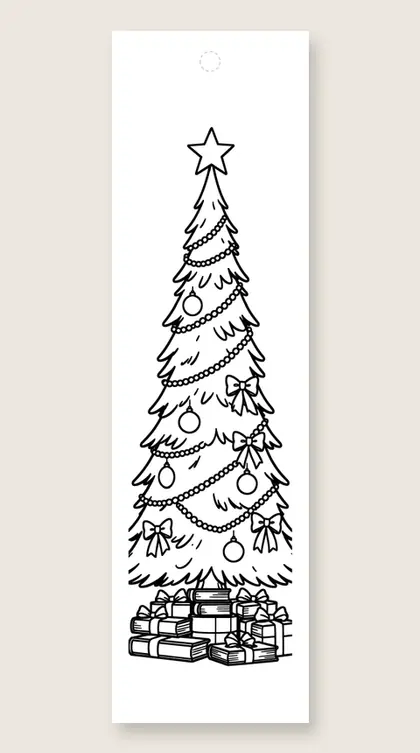 Books wrapped as gifts: coloring bookmark