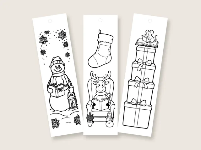 Christmas coloring bookmarks and coloring pages