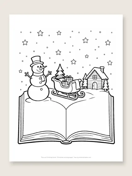 Pop-up Christmas book: Christmas coloring page