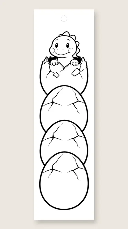 Dino egg tower: dinosaur coloring bookmark
