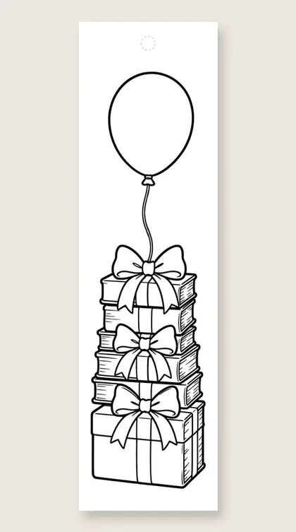 Books as presents: coloring bookmark