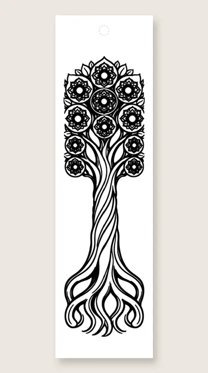 Tree of life mandala: mandala coloring bookmark