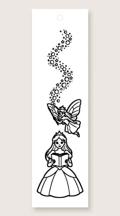 Fairy reads along: princess coloring bookmark