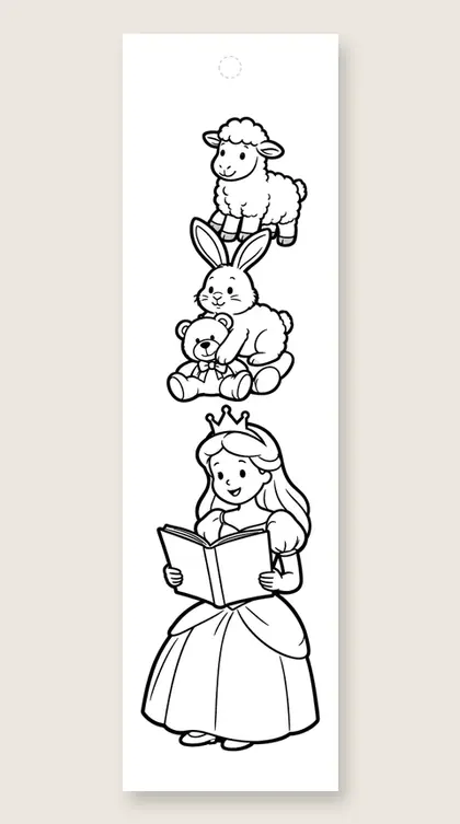 Story time for the toys: coloring bookmark
