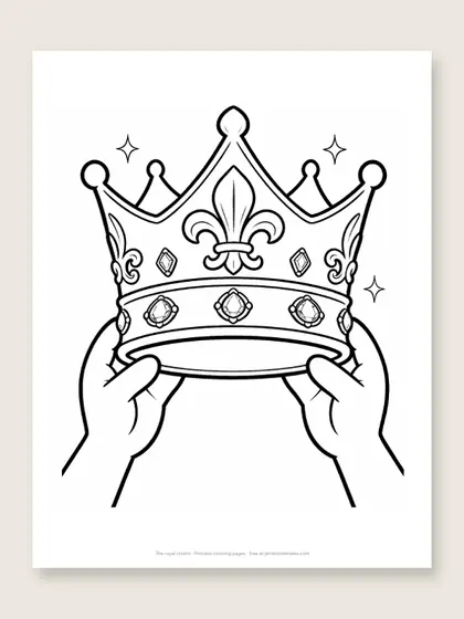 The royal crown: princess coloring page