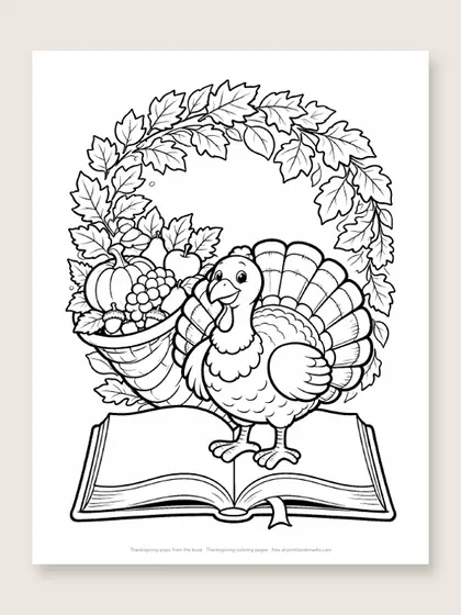 Thanksgiving pops from the book: Thanksgiving coloring page