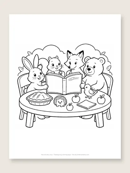 Harvest story hour: Thanksgiving coloring page