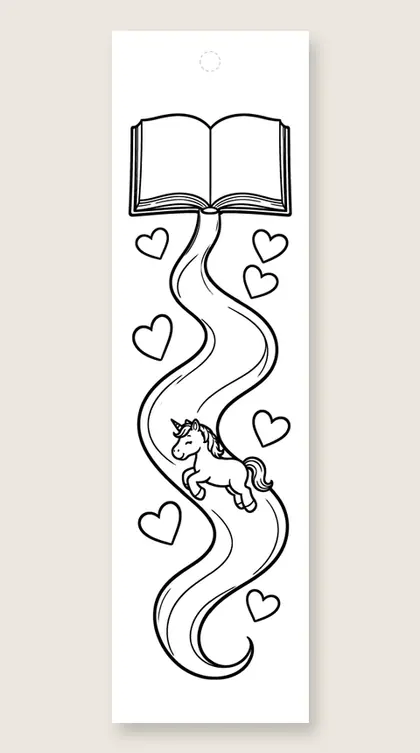 Sliding down the ribbon: coloring bookmark