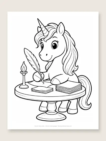 Unicorn story writer: unicorn coloring page