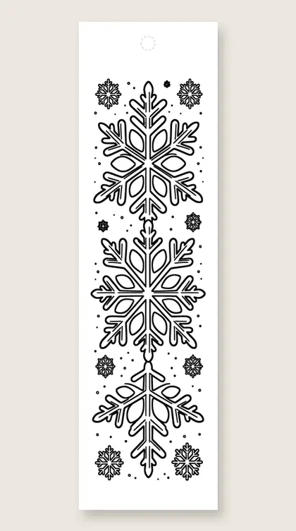 One giant snowflake: winter coloring bookmark