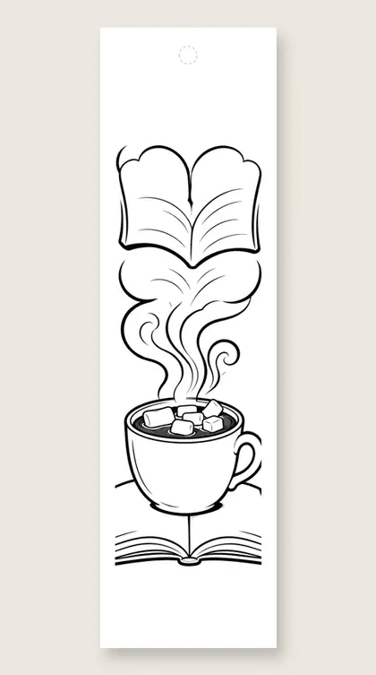 Cocoa steam book: coloring bookmark