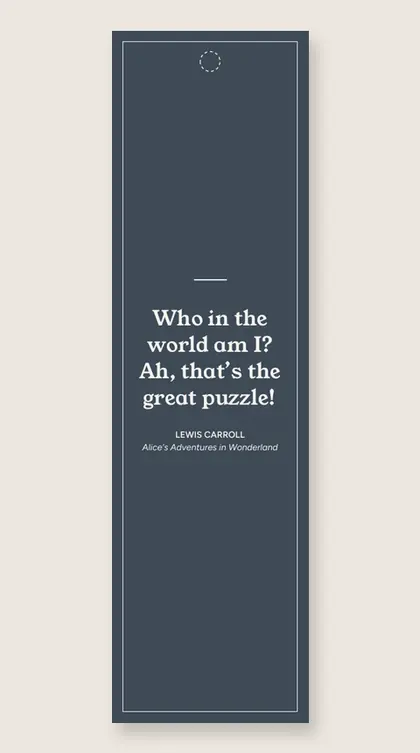 Bookmark with a quote from Alice's Adventures in Wonderland