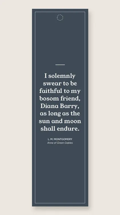 Bookmark with a quote from Anne of Green Gables