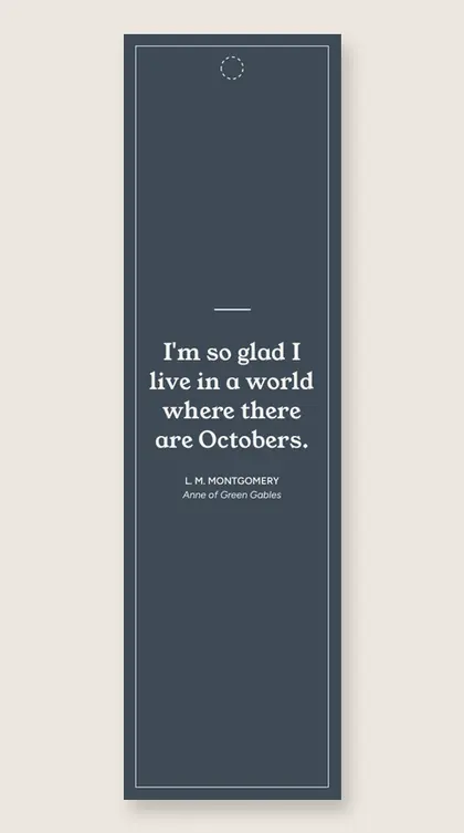 Bookmark with a quote from Anne of Green Gables