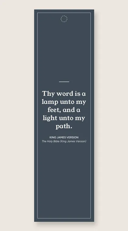 Bookmark with a quote from The Holy Bible (King James Version)