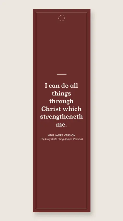 Bookmark with a quote from The Holy Bible (King James Version)