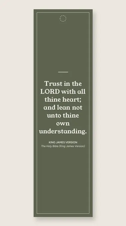 Bookmark with a quote from The Holy Bible (King James Version)