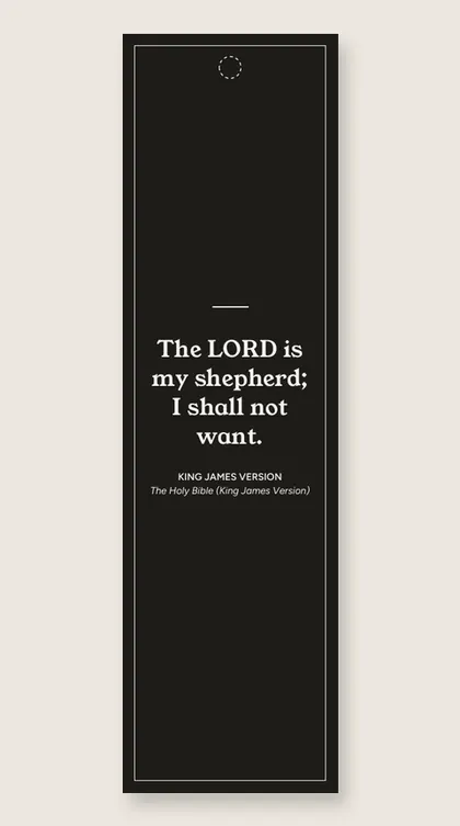 Bookmark with a quote from The Holy Bible (King James Version)