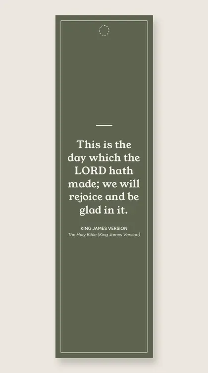 Bookmark with a quote from The Holy Bible (King James Version)