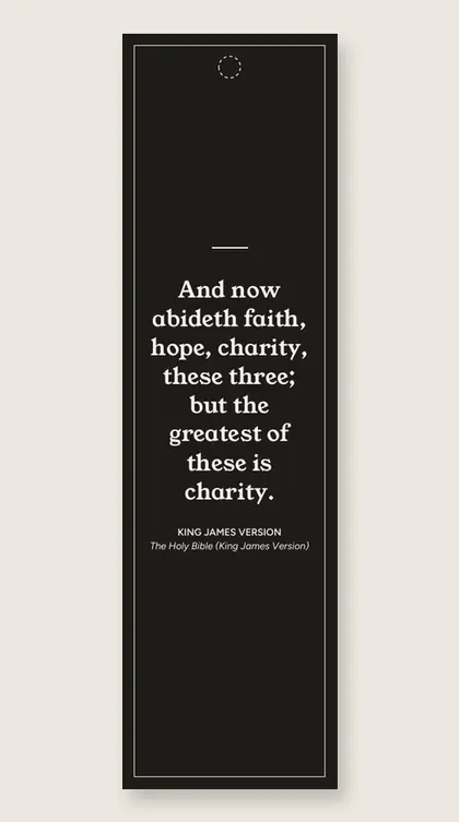Bookmark with a quote from The Holy Bible (King James Version)