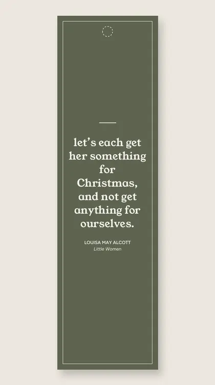 Bookmark with a quote from Little Women