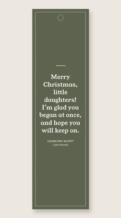 Bookmark with a quote from Little Women