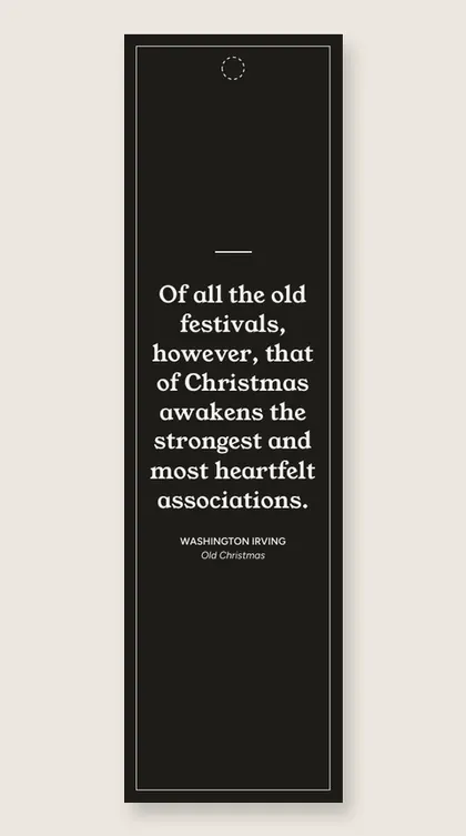 Bookmark with a quote from Old Christmas