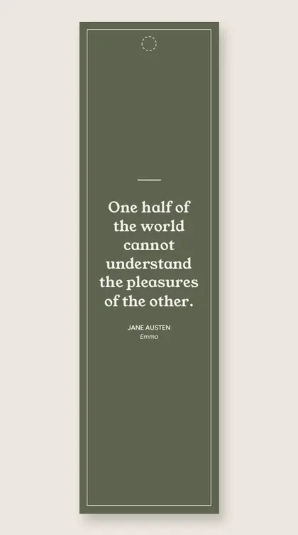 Bookmark with a quote from Emma