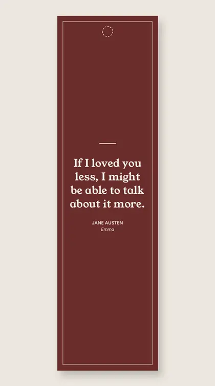 Bookmark with a quote from Emma