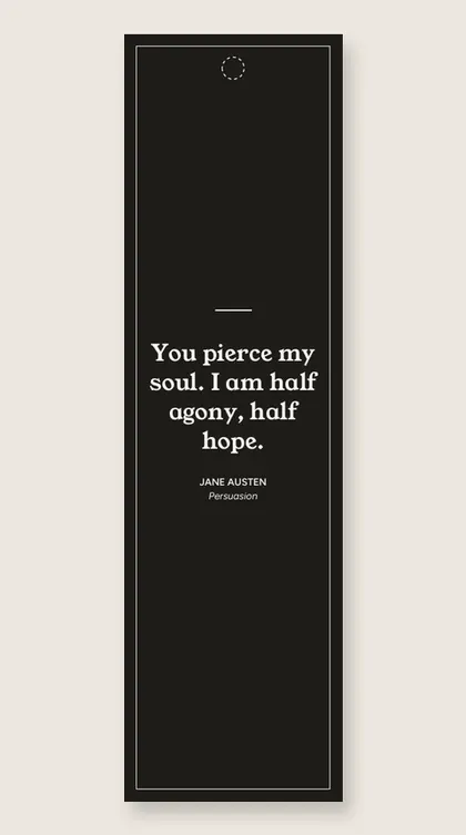 Bookmark with a quote from Persuasion