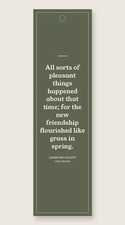 Bookmark with a quote from Little Women